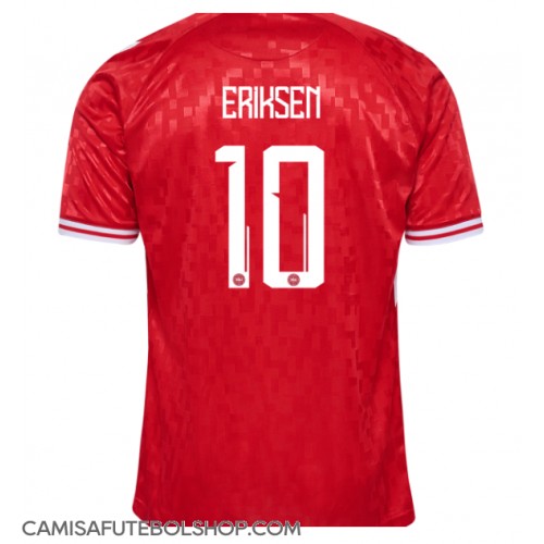 Camisa de time de futebol Dinamarca Christian Eriksen #10 Replicas 1º Equipamento Europeu 2024 Manga Curta